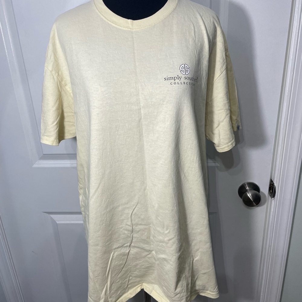 Simply Southern Womens Shirt Size Large Yellow CB-AQ
